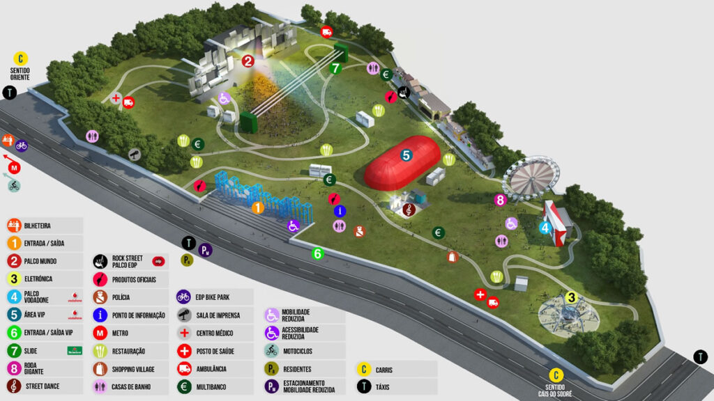 mapa do rock in rio lisboa 2024 belt seguros