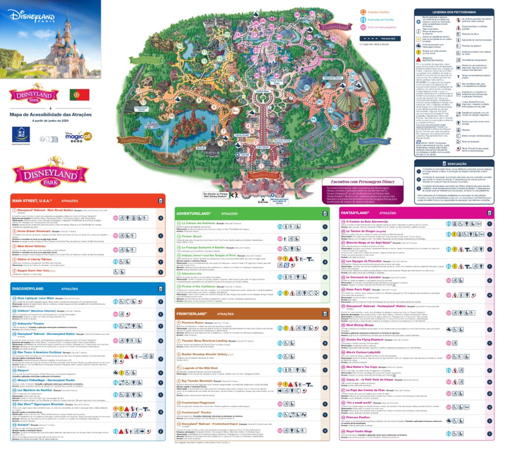 Mapa do parque Disneyland Paris