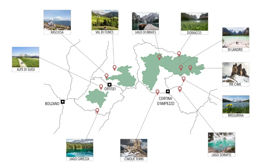 Mapa Dolomitas Italianas