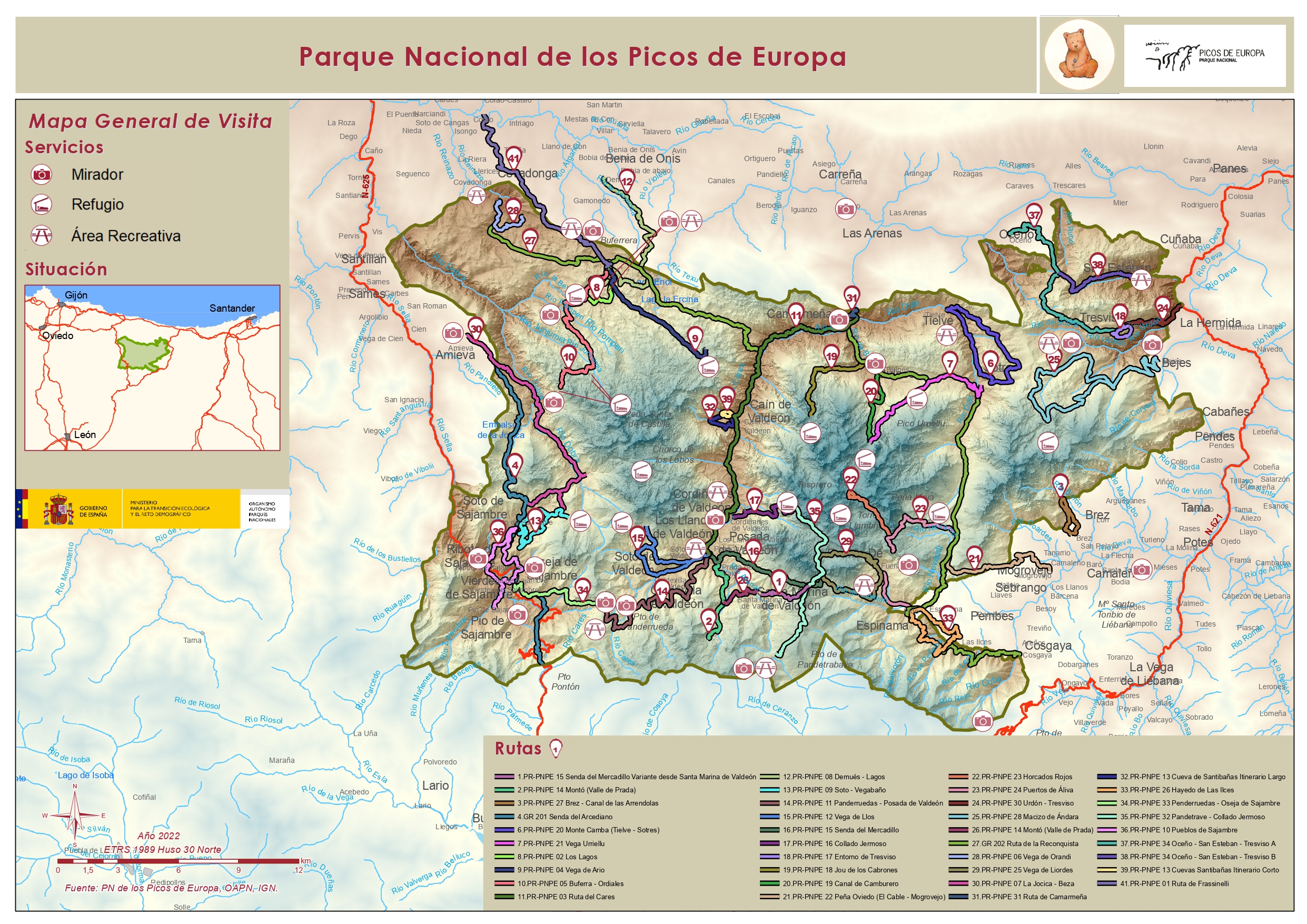 picos da europa Mapa